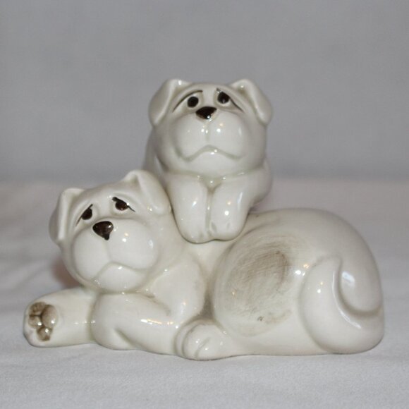 Vintage Fitz and Floyd Spotted Dog Go With Salt and Pepper Shaker Set 1970s - Picture 1 of 12